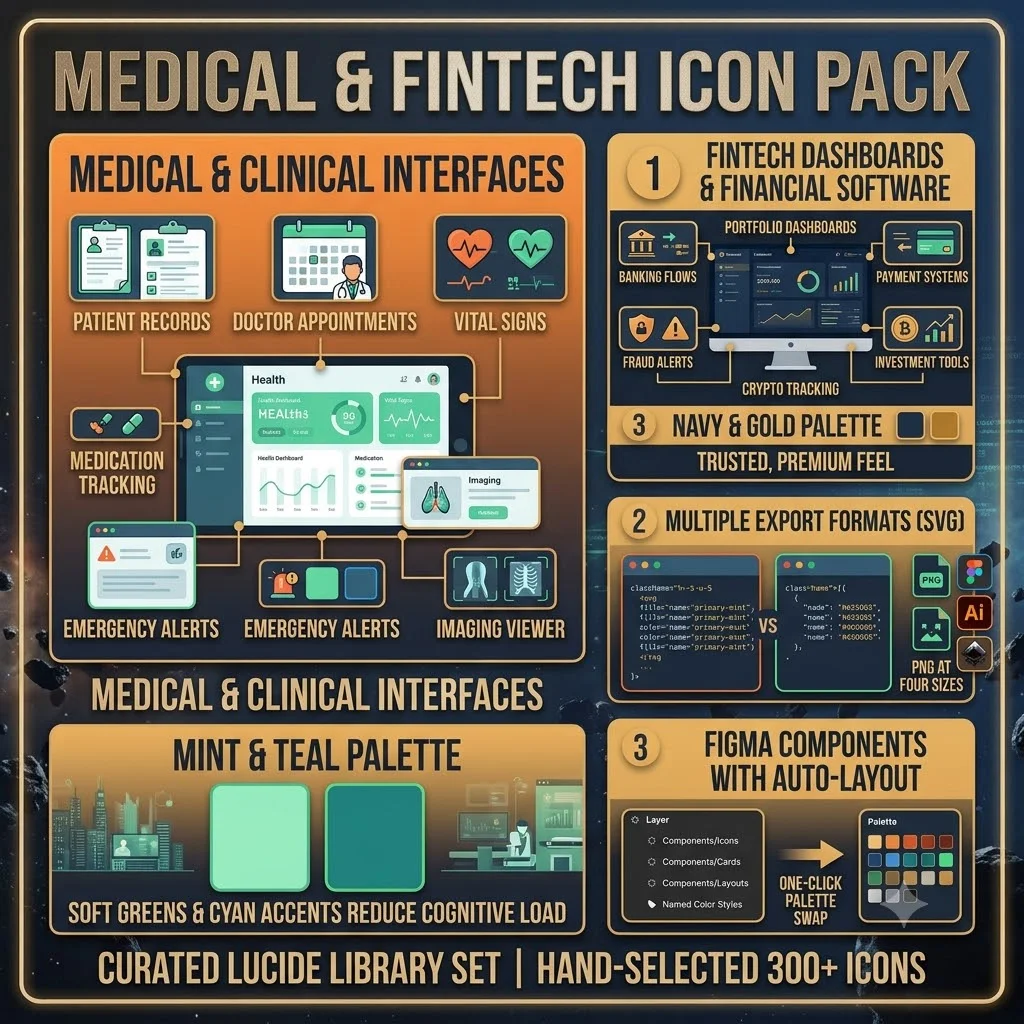 Medical & Fintech Icon Pack — Design Assets