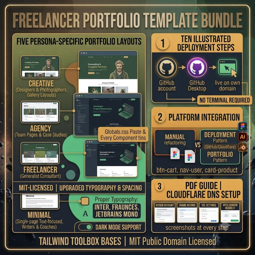 Freelancer Portfolio Template Bundle — Design Assets